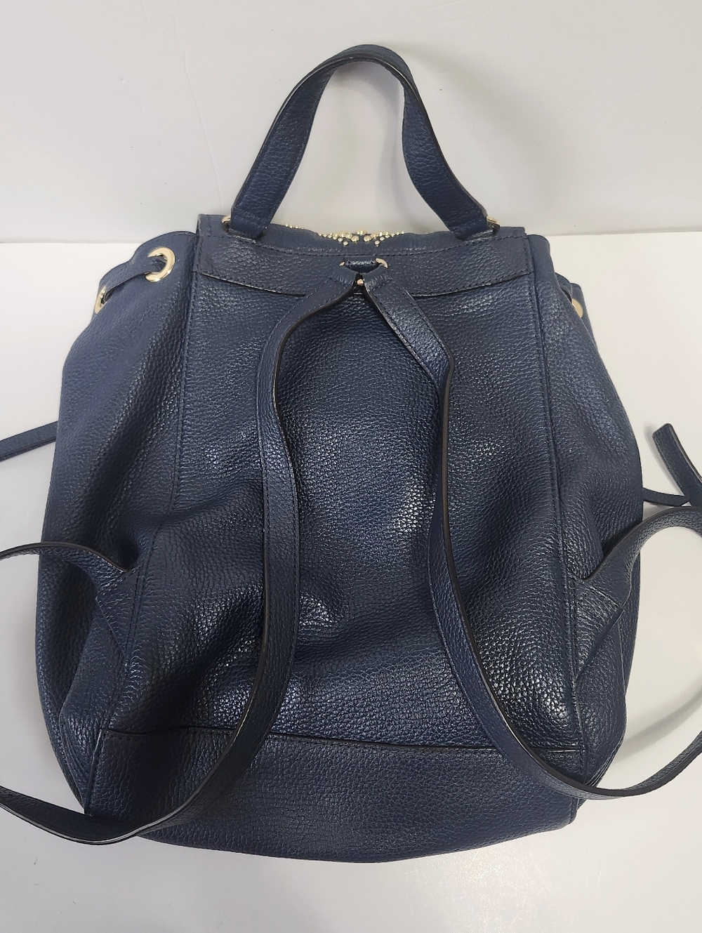 Michael Kors Leather Riley Large Studded Pebbled Backpack - Picture 12 of 15